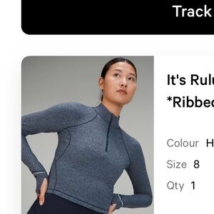 It’s Rulu Run Cropped half zip ribbed, Lululemon NWOT